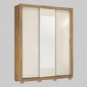 Ver imagem 2 de Guarda Roupa Casal 3 Portas com Espelho e 2 Gavetas Vero - Amêndola Touch/off White