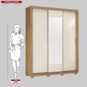 Ver imagem 6 de Guarda Roupa Casal 3 Portas com Espelho e 2 Gavetas Vero - Amêndola Touch/off White