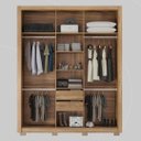 Ver imagem 4 de Guarda Roupa Casal 3 Portas com Espelho e 2 Gavetas Vero - Amêndola Touch/off White