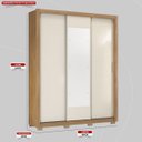 Ver imagem 3 de Guarda Roupa Casal 3 Portas com Espelho e 2 Gavetas Vero - Amêndola Touch/off White