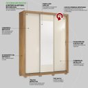 Ver imagem 7 de Guarda Roupa Casal 3 Portas com Espelho e 2 Gavetas Vero - Amêndola Touch/off White