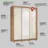 Guarda Roupa Casal 3 Portas com Espelho e 2 Gavetas Vero - Amêndola Touch/off White - 7