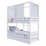 Treliche Casinha Reta com Grade Removível e Cortina Madeira Maciça Branco Housin - 5