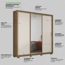 Ver imagem 5 de Guarda Roupa Casal 3 Portas com Espelho e 2 Gavetas Residence - Amêndola Touch/off White