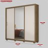 Guarda Roupa Casal 3 Portas com Espelho e 2 Gavetas Residence - Amêndola Touch/off White - 2