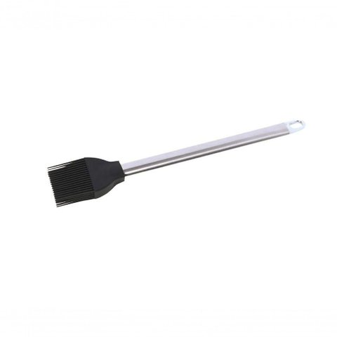 Jogo 2 Pincéis Silicone Cabo Inox Preto 25,5 Cm Mimo Style
