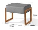 Ver imagem 4 de Puff Retangular 59cm Decoração Sala Recepção Reforçado Pes Cobre Cor:cinza