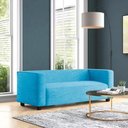 Ver imagem 1 de Sofá Namoradeira Amsterdam 1,40m Suede Azul Turquesa - Inova Decorações