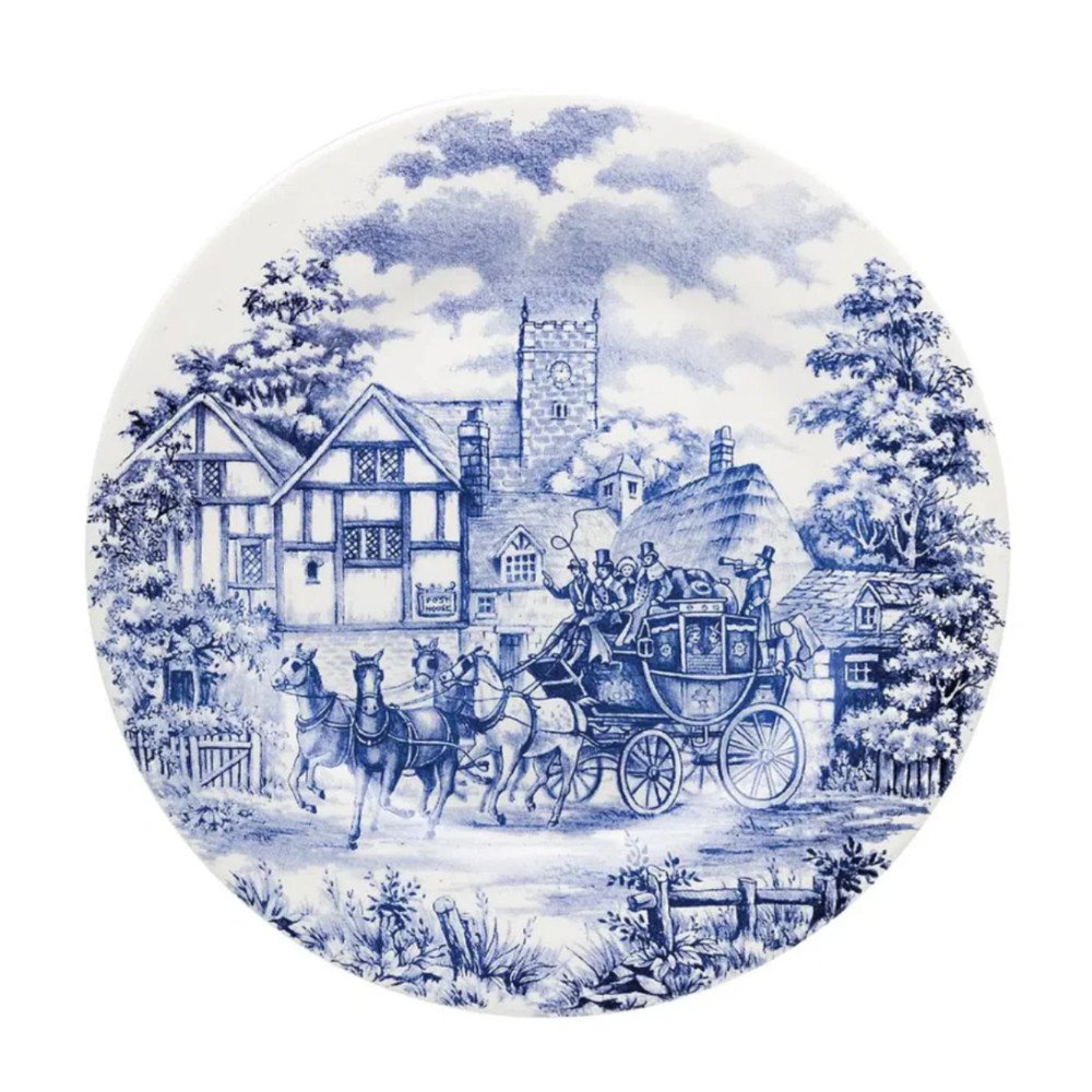 Jogo de Pratos de Sobremesa Donna Cena Inglesa Azul 18cm - Oxford - 2 Pratos