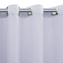 Ver imagem 2 de Cortina Voil Branco Forro Micro Fibra 5,00x2,70 Ilhós Cromado