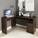 Ver imagem 1 de Mesa para Escritório de Canto 1,36x1,13m 2 Gavetas Várias Cores Me4129 Tecno Mobili - Rústico
