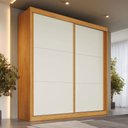 Ver imagem 2 de Guarda-roupa Casal Mali 2 Portas 3 Gavetas 100% Mdf Peroba/off White - Europa Móveis