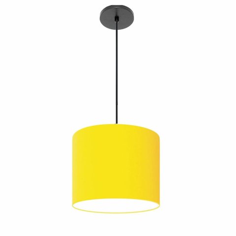 Lustre Luminária Pendente Vivare Free Lux Pe-4106pr Cúpula em Tecido 20x25cm