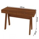 Ver imagem 4 de Mesa para Escritório Pés Retrô 2 Gavetas Me4128 Tecno Mobili - Amêndoa
