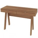 Ver imagem 3 de Mesa para Escritório Pés Retrô 2 Gavetas Me4128 Tecno Mobili - Amêndoa