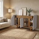 Ver imagem 5 de Aparador Tâmisa com 4 Portas e Nichos Internos Soft Close - Off/ Cinamomo