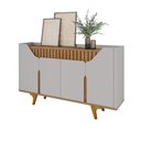 Ver imagem 2 de Aparador Tâmisa com 4 Portas e Nichos Internos Soft Close - Off/ Cinamomo