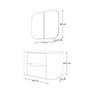 Ver imagem 7 de Conjunto Eleonora 80cm Suspenso com Espelheira sem Cuba - Fabribam Catedral/branco