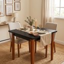 Ver imagem 1 de Mesa Jantar Madeira Moderna Quadrada 80cm Tampo Preto