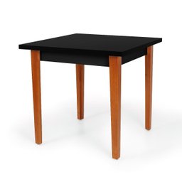 Mesa de Jantar Moderna Quadrada Madeira 80x80 Preto e Branco: Preto - 1