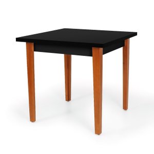 Mesa de Jantar Moderna Quadrada Madeira 80x80 Preto e Branco: Preto