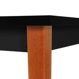 Mesa de Jantar Moderna Quadrada Madeira 80x80 Preto e Branco: Preto - 2