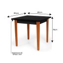 Ver imagem 4 de Mesa Jantar Madeira Moderna Quadrada 80cm Tampo Preto