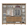Guarda Roupa Casal 6 Portas (2 C/ Espelho) e 6 Gavetas C/ Pés Dubai Nature/off White - Henn - 5