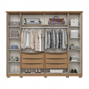 Ver imagem 5 de Guarda Roupa Casal 6 Portas (2 C/ Espelho) e 6 Gavetas C/ Pés Dubai Nature/off White - Henn