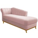Ver imagem 1 de Diva Recamier Vanessa 160cm Lado Direito Suede Doce Sonho Móveis Rosê