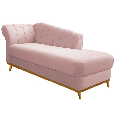 Diva Recamier Vanessa 160cm Lado Direito Suede Doce Sonho Móveis Rosê