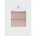 Ver imagem 2 de Gabinete para Banheiro Dubai 1 Porta 1 Gaveta MDF 60cm Rosa com Cuba e Espelho LED On Móveis