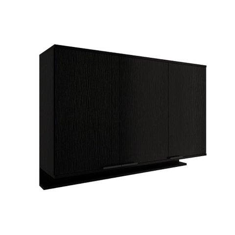Armário Aéreo Cozinha Modulado Alpha 2501 C/ 3 Portas 120cm Preto - Carraro