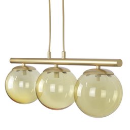 Pendente Jabuticaba Dourado 3 Globos de Vidro Mesa de Jantar:âmbar - 2