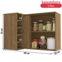Ver imagem 2 de Armário Aéreo Cozinha 98 cm Lótus 1 Porta J749 Freijó/Off White - Kappesberg