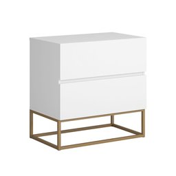 Mesa de Cabeceira Eros 2 Gavetas Estilo Industrial  com Pés  - 2