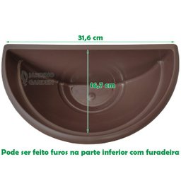 VASO MEIA LUA JARDIM VERTICAL SUSPENSO TABACO MÉDIO 25 UND - 4