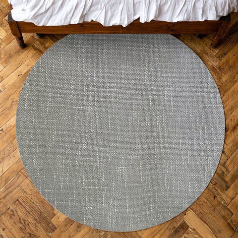 Tapete Redondo Sisal Sintético Cinza Ø135cm Antiderrapante