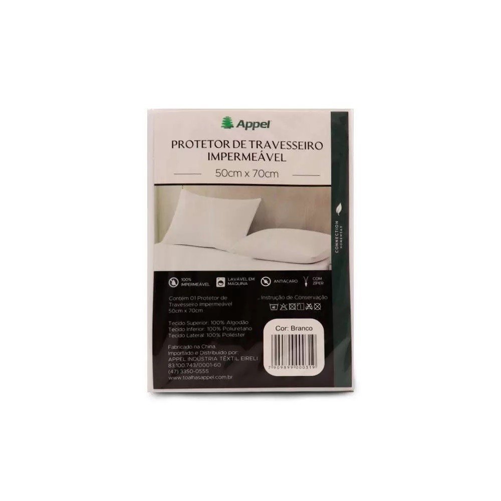 Protetor de Travesseiro Impermeável 50x70cm Appel Branco - 6