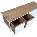 Ver imagem 7 de Rack com 4 Gavetas Modelo Industrial Ferro e Madeira Cores Branco e Imbuia