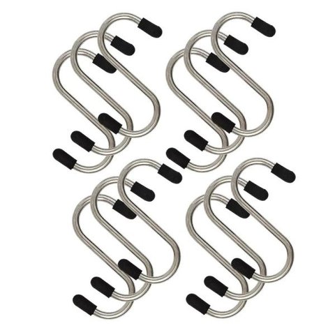 12 Ganchos S em Aço Inox Utensílios Barra Suporte Cozinha