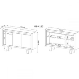 Balcão Multiuso Buffet Aparador 3 Portas Várias Cores Me4120 Tecno Mobili - - 4