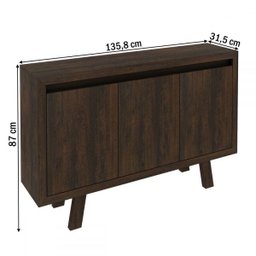 Balcão Multiuso Buffet Aparador 3 Portas Várias Cores Me4120 Tecno Mobili - - 3