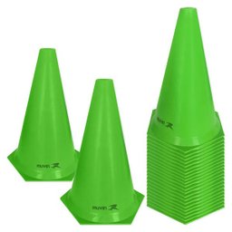 Cone de Marcação de Plástico - 24cm - Kit com 24 - Verde - Muvin - MTF-30800 - 1