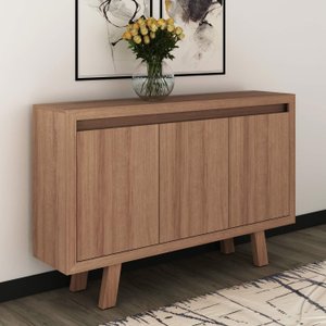 Balcão Multiuso Buffet Aparador 3 Portas Me4120 Tecno Mobili - Amêndoa