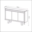 Ver imagem 5 de Balcão Multiuso Buffet Aparador 3 Portas Me4120 Tecno Mobili - Amêndoa
