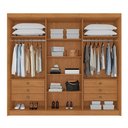 Ver imagem 5 de Guarda Roupa Casal 6 Portas 4 Ripadas Portugal 100% MDF Cinamomo e Off White Marrom