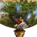 Ver mais imagens de Par de Anforas + Centro de Mesa Azul Escuro a: 44cm L: 12cm P: 12cm | a: 22cm L: 30cm P: 20cm