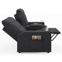 Ver imagem 6 de Poltrona de Cinema Reclinável 2 Lugares Baú Usb Mallie Fh9 Veludo Cinza - Mpozenato
