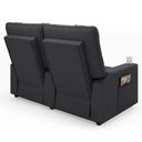 Ver imagem 7 de Poltrona de Cinema Reclinável 2 Lugares Baú Usb Mallie Fh9 Veludo Cinza - Mpozenato